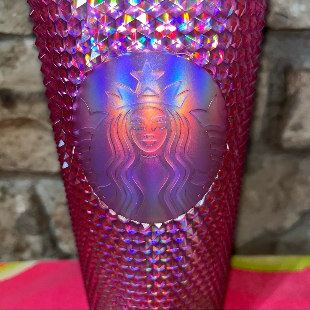 NWT STARBUCKS Pink Bling Studded Frappuccino Dome Tumbler 24oz 710ML 2025